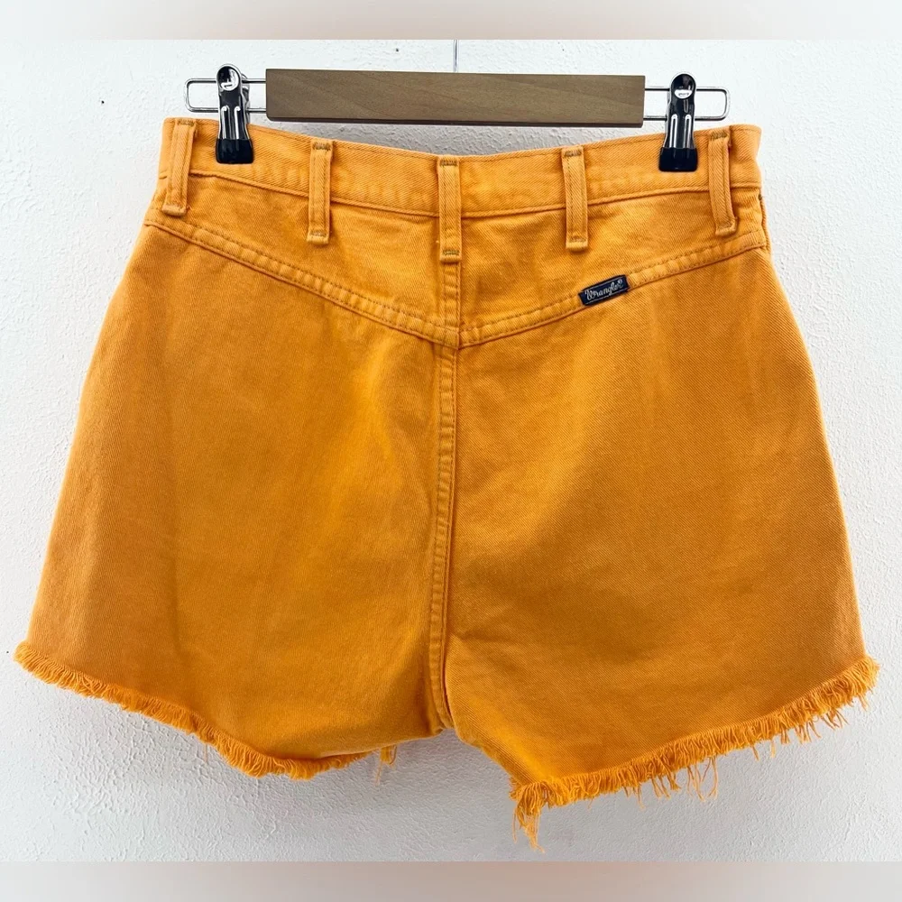Vintage Orange Wrangler Cut Off Shorts - Picture 3 of 5
